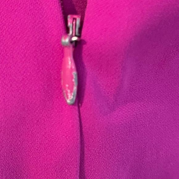 Badgley Mischka Draped Shoulder Crepe Gown Magenta Women's Size 0 - Picture 9 of 10